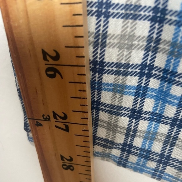 Pleetway Men’s Pajama Set Size Large Balloon Seat Plaid Blue and White - Picture 11 of 12